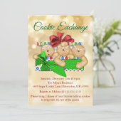 キュートシュガークッキー交換パーティーホリデー招待状 招待状 (スタンド正面)