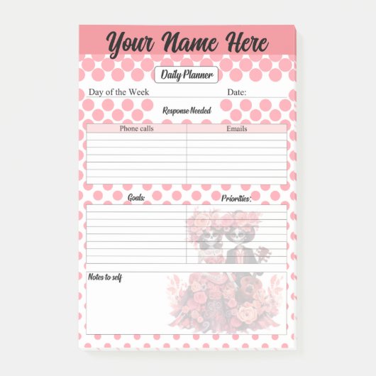 キュートシュガースカルデイリープランナー ポストイット (正面)