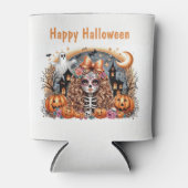 キュートシュガースカルハロウィーンテーマ 缶クーラー (正面)