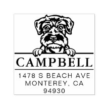 キュートシュナウザーカスタムドッグアドレススタンプ