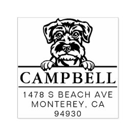 キュートシュナウザーカスタムドッグアドレススタンプ セルフインキングスタンプ