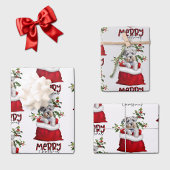 キュートシュナウザーテリアドッグインホリデー抱き枕 ラッピングペーパーシート