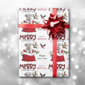 キュートシュナウザーテリアドッグinクリスマス抱き枕 ラッピングペーパー