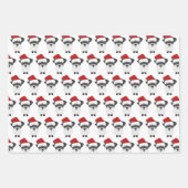 キュートシュナウザー&レッドクリスマストライプのス ラッピングペーパーシート (正面)