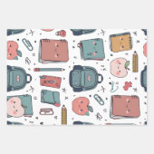 キュートショラスト紙新学期 ラッピングペーパーシート (正面2)