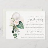 キュートシルバーバルーンフローラグランドオープニング招待状 サンキューカード (正面/裏面)