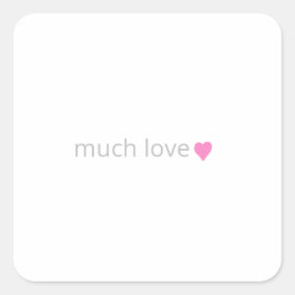 キュートシルバーピンク多くのラブピンクハート文字 スクエアシール