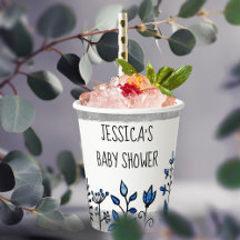 キュートシルバーブルーフローラ名前をカスタムするベビーシャワー