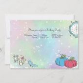 キュートシルバーミッドナイトきらめく誕生日 招待状 (裏面)