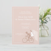 キュートシルバー自転車カップル結婚式招待状 招待状 (スタンド正面)