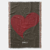 キュートシンプルきらめくハート スローブランケット (正面縦)