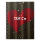 キュートシンプルきらめくハート ノートブック (正面)