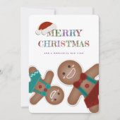 キュートシンプルなジンジャーブレッドCookieメリークリスマス シーズンカード (正面)