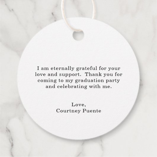 キュートシンプルなモルタル板モダン卒業 フェイバータグ (裏面)