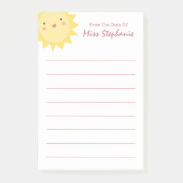 キュートシンプルな先生の机からのサンシャイン ポストイット