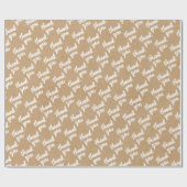 キュートシンプルな手でレタフェイクー素朴ド茶クラフト ラッピングペーパー (フラット)