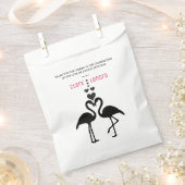 キュートシンプルな白黒フラミンゴス結婚ズ フェイバーバッグ (クリップ留めされた状態)