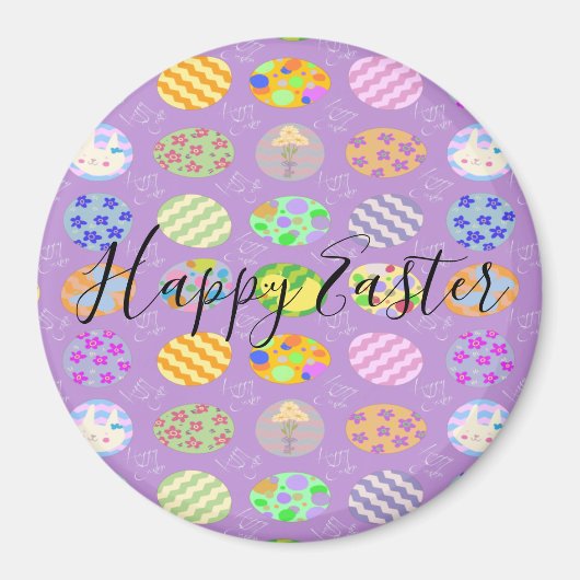 キュートシンプルイースタークラシックのラウンドマグネット マグネット (正面)