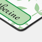 キュートシンプルグリーンボタニカルモノグラム離れズ デスクマット (コーナー)