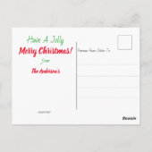 キュートシンプルサンタクロースクリスマスホリデー ポストカード (裏面)