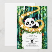 キュートシンプルチルドレンズパンダ誕生日 招待状 (正面/裏面)