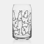 キュートシンプルバニー輪郭デザイン飲み物用品 ガラス缶 (右)