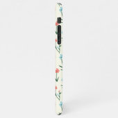 キュートシンプルボタニカルピンクブルーフラワーフローラ iPhoneケース (左側)