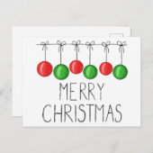 キュートシンプルメリークリスマスモダンタイポグラフィ ポストカード (正面/裏面)