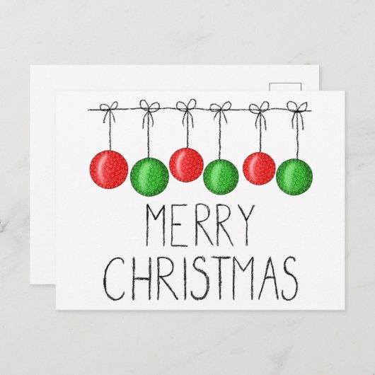 キュートシンプルメリークリスマスモダンタイポグラフィ ポストカード (正面/裏面)