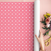 キュートシンプルモダンハートラブピーチホワイトピンク ラッピングペーパー