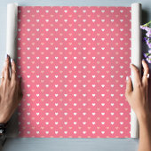 キュートシンプルモダンハートラブピーチホワイトピンク ラッピングペーパー