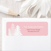 キュートシンプル住所 シールピンクウィンターオネダーランド ラベル (インサイチュ)