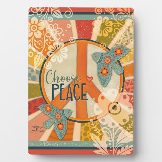 キュートシンプル引用文フォークドーヴカラフルおもしろい フォトプラーク (正面)