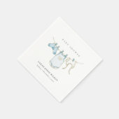 キュートシンプル男の赤ちゃんブルー物干しベビーシャワー スタンダードカクテルナプキン (角)