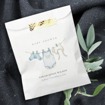 キュートシンプル男の赤ちゃんブルー物干しベビーシャワー