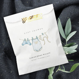 キュートシンプル男の赤ちゃんブルー物干しベビーシャワー フェイバーバッグ