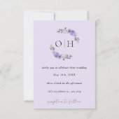 キュートシンプル結婚式招待状紫と白 招待状 (裏面)