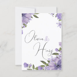 キュートシンプル結婚式招待状紫と白 招待状