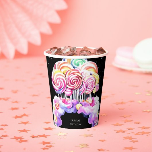 キュートシンプル誕生日キャンディランド 紙コップ (インサイチュ)