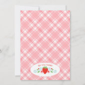 キュートシンプル誕生日レッドベリースウィート 招待状 (裏面)