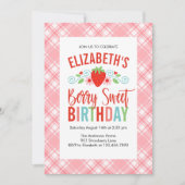 キュートシンプル誕生日レッドベリースウィート 招待状 (正面)