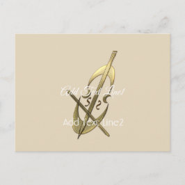 キュートシンプル金ゴールドチェロ音楽サンキューカード ポストカード