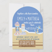 キュートシーオッターズカートゥーンビーチ結婚式招待状 招待状 (正面)