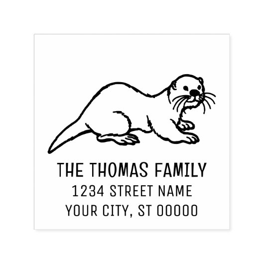 キュートシーオッターネーム差出人住所エンボッサーR セルフインキングスタンプ (デザイン)