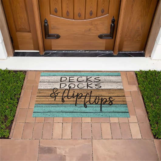 キュートシーサイドビーチハイサマー引用文アートウェルカム ドアマット (室外)