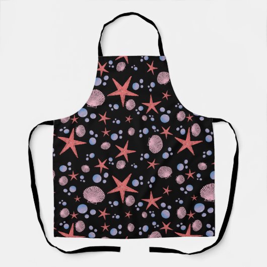 キュートシーシェルヒトデ沿岸夏海ビーチ エプロン (正面)