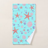 キュートシーシェルヒトデ沿岸夏海ビーチ バスタオルセット (ハンドタオル)