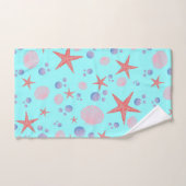 キュートシーシェルヒトデ沿岸夏海ビーチ バスタオルセット (ハンドタオル)