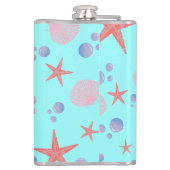 キュートシーシェルヒトデ沿岸夏海ビーチ フラスク (裏面)
