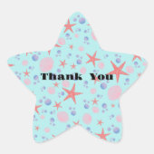 キュートシーシェルヒトデ沿岸夏海ビーチ 星シール (正面)